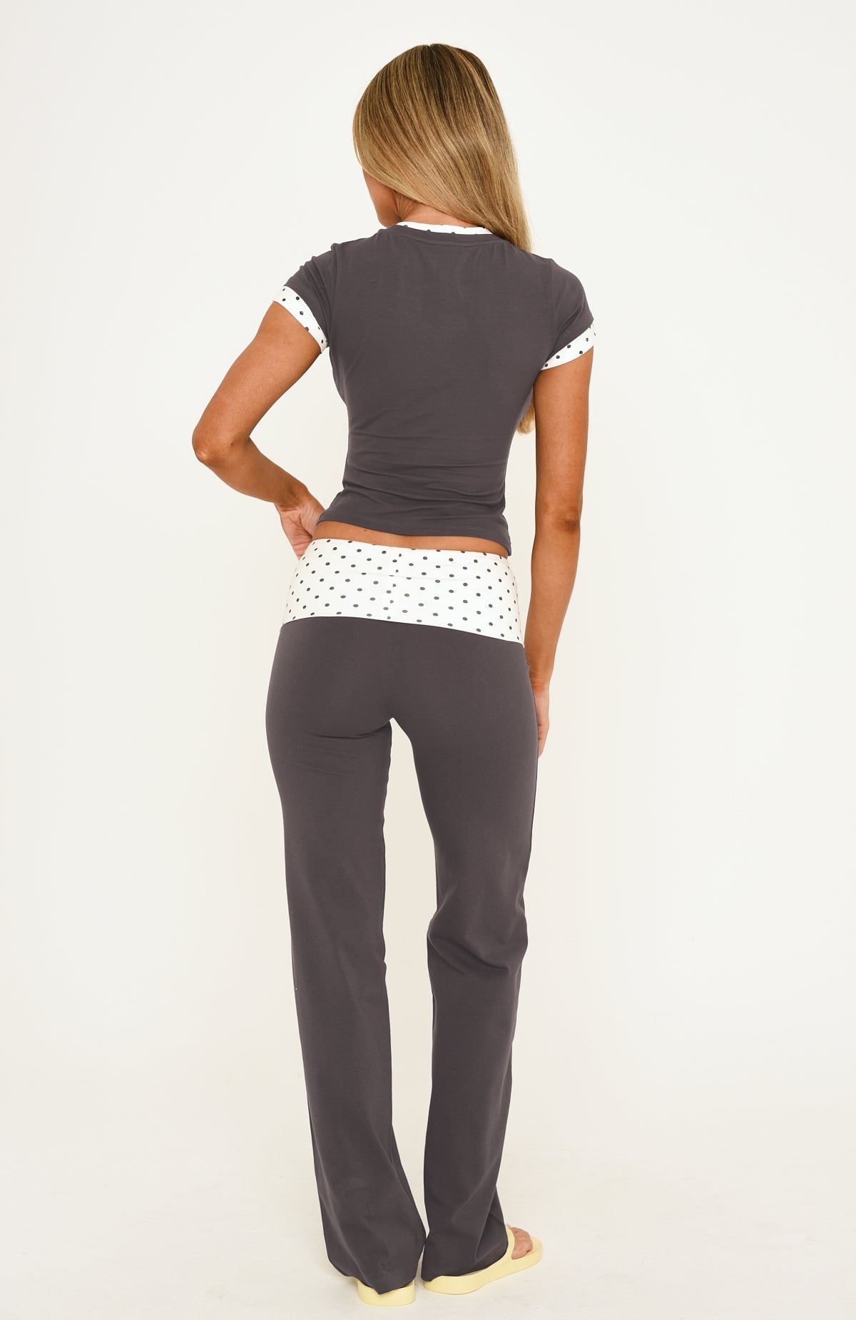 Take The Pressure Off Fold Over Pants Charcoal