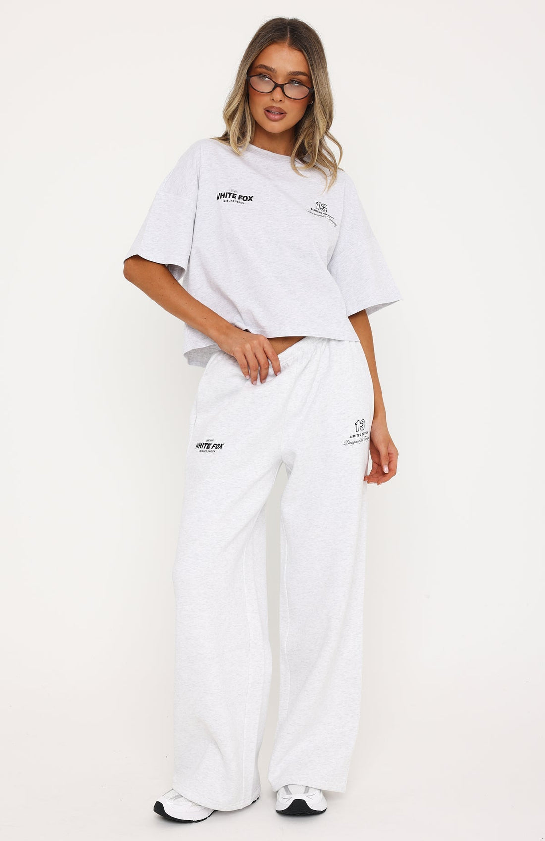 Never Missed Wide Leg Sweatpants Grey Marle