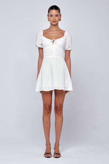 Winnie Mini in White Linen